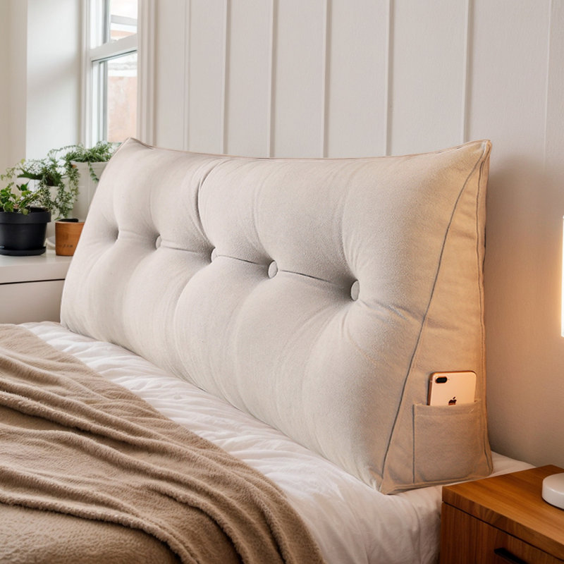 Large Bolster Triangular Headboard Wedge Pillow