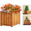 Boîte à fleurs carrée en bois - brun clair-525678962