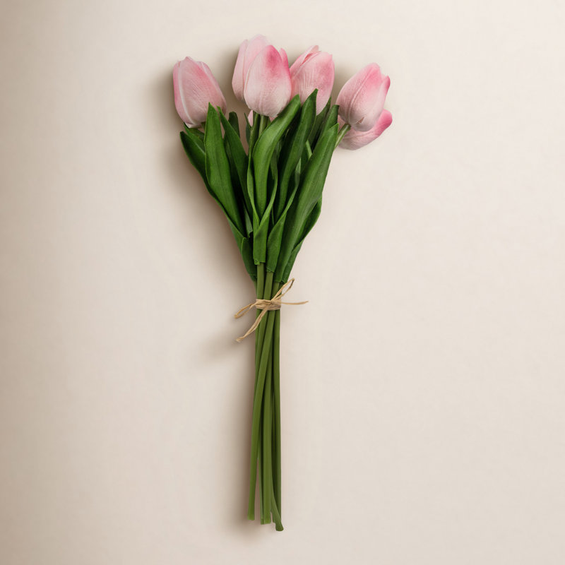 Fausse tulipe Tucson, H 13 po x l 5,5 po x P 5,5 po, Rose tendre