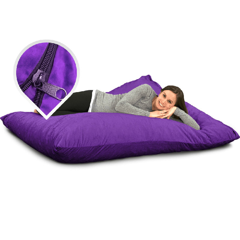 | Housse de remplacement pour coussin de fauteuil 5,5 pi | Lavable amovible | Housse seulement, Purple Suede