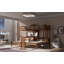 Lit superposé avec bureau intégré et tablettes de rangement-313369425