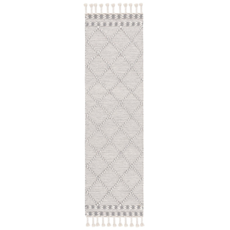 Dessiree Hand Woven Wool And Cotton Geometric Rug, Runner 2'3" x 8'