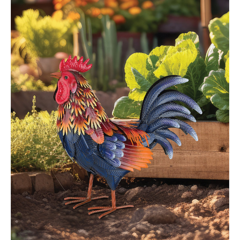 Animals Weather Resistant Metal Garden Statue, 16" H x 16" W x 6.75" D