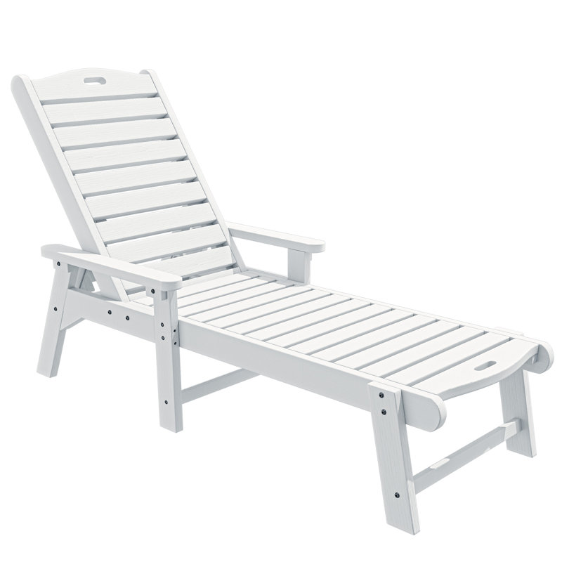 Alizay Outdoor Chaise Lounge, White