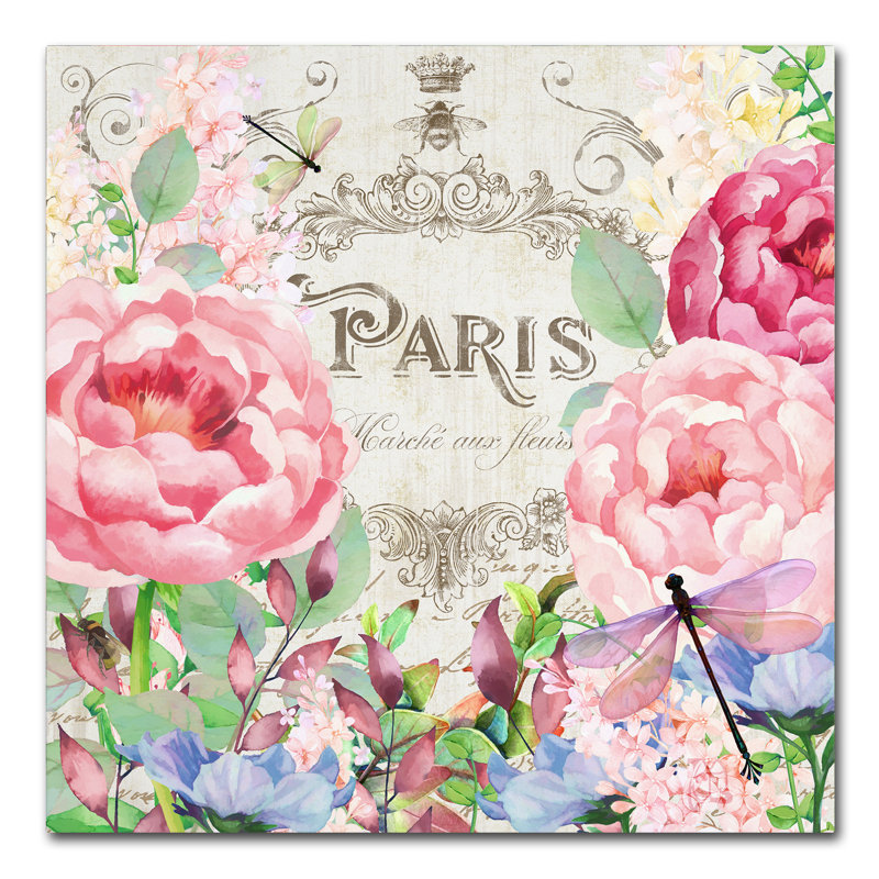«Emestina Paris Flower Market I», reproduction d'impression sur toile tendue, H 18 po x l 18 po