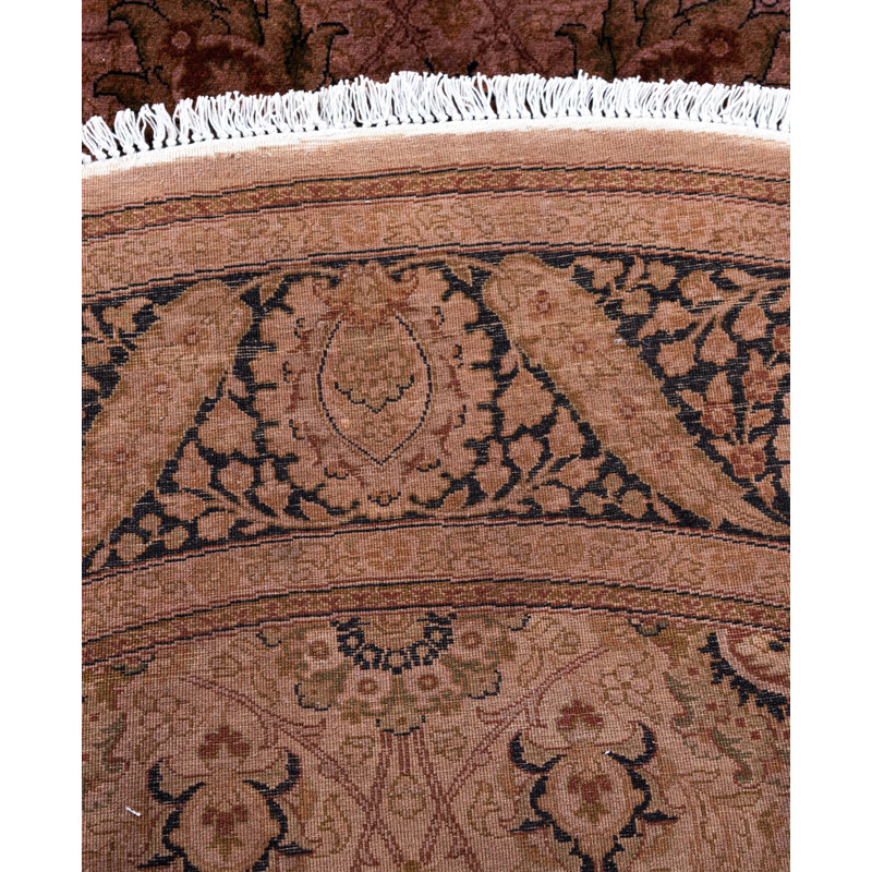Overdyed Hand-Knotted Wool Modern-Contemporary Brown Area Rug 6' 1" x 6' 1"