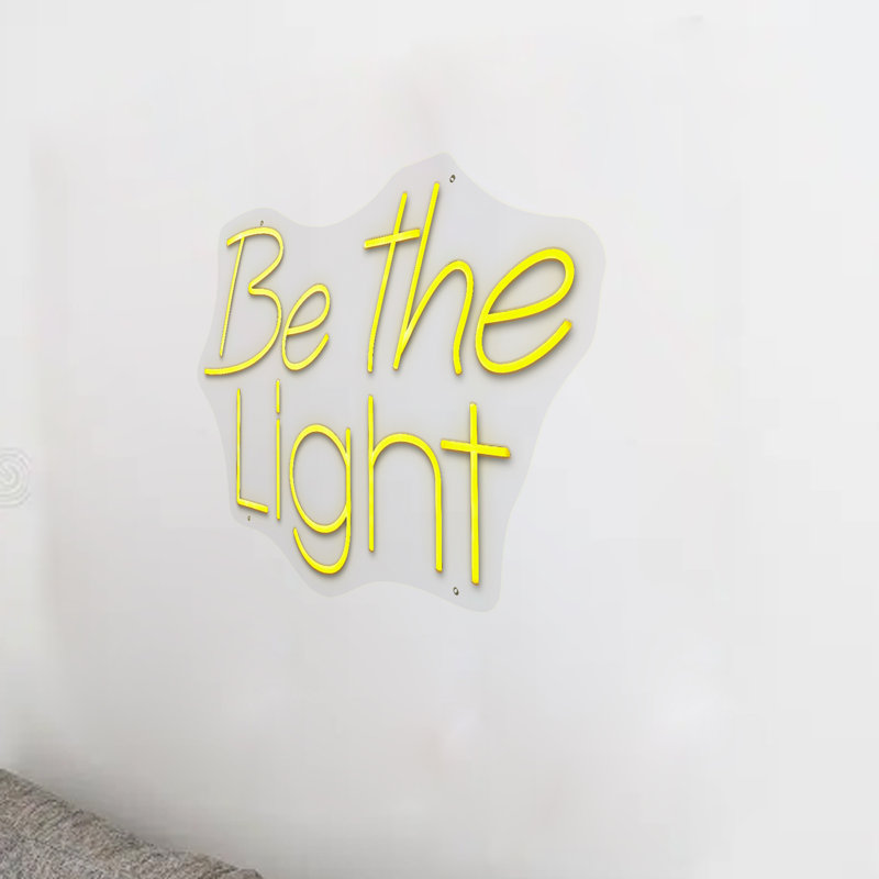 Enseigne néon Be the Light - 19 po x 28 po