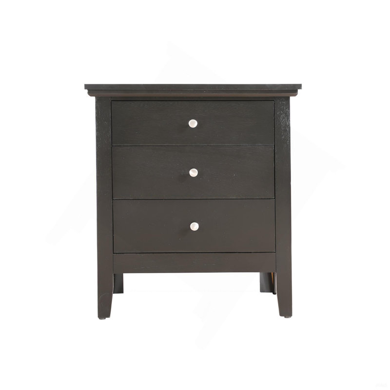 Table de chevet chic noire décontractée pour les chambres à coucher, Noir