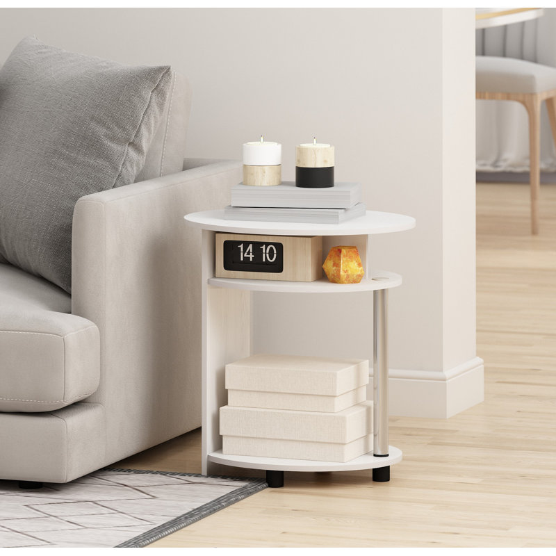 Torion End Table, White