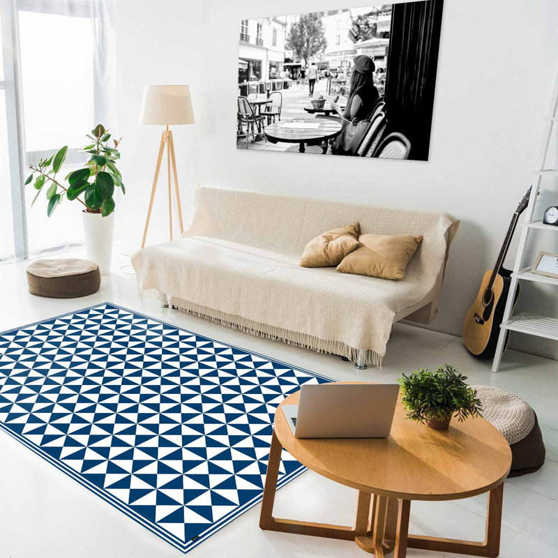 Neve Non-Slip Geometric Indoor Doormat, 203 x 136 cm