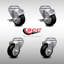 Ensemble de roulettes pivotantes en acier inoxydable-92133217