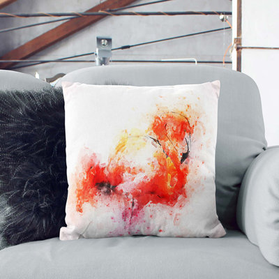 Lone Pink Flamingo Cushion with Filling
