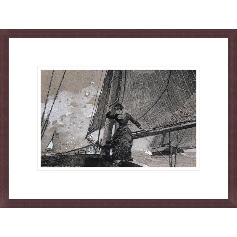 «Yachting Girl» par Winslow Homer - impression giclée encadrée, H 12,64 po x l 16,75 po