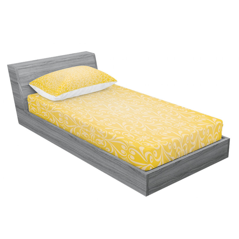 Microfiber Damask Sheet Set, Twin XL Sheet + Fitted Sheet + 1 Pillowcase