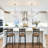 Modern 5-Light Chrome Capiz Shell Drum Chandelier With Crystal Accents