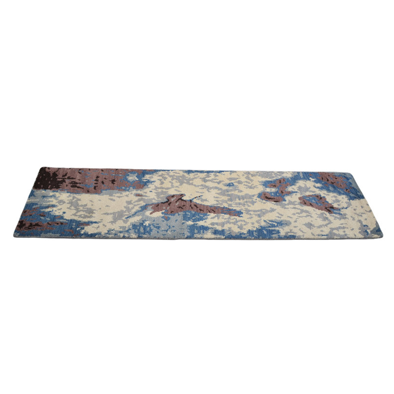 Tapis d'intérieur multicolore en laine noué à la main, Tapis de couloir 2 pi 6 po x 10 pi