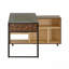 Bureau en coin en L avec rangement multiple, chêne