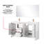 Meuble-lavabo double blanc l 60 po x P 20 po, comptoir en marbre de culture, robinet en or rose, miroir de 55 po et surface de bain 60 po, 20 po, 55 grattoirs