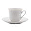 Service de vaisselle en porcelaine blanche Hertford 45 pièces, design en relief (service pour 8)