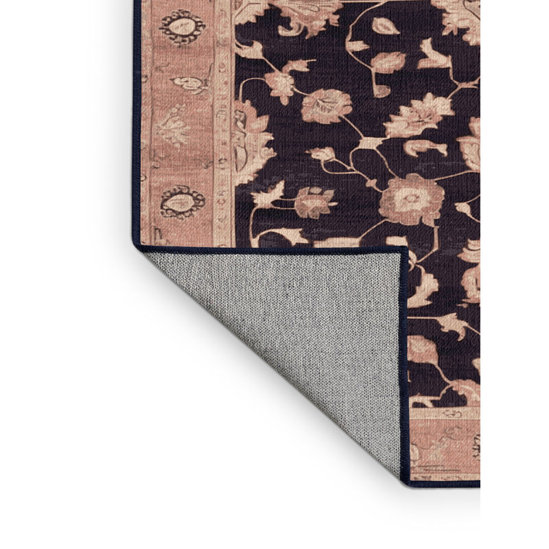 Tapis mauve lavable à la machine, Rond 3 pi