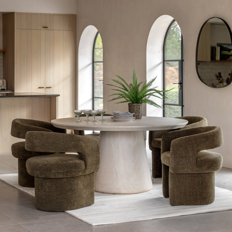 Round Dining Table, 75cmH x 152cmL x 152cmW, Beige