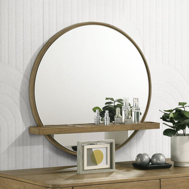 Alexandros Round Mirror with Shelves