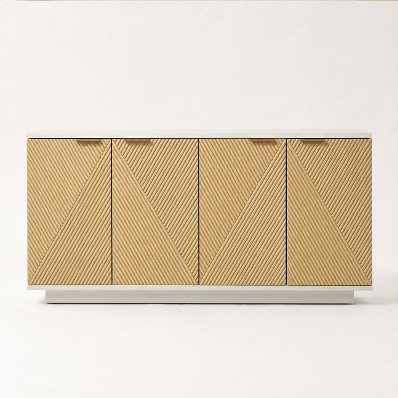 Buffet 63 po Wertz, Beige / Blanc