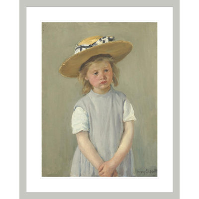 Child in a Straw Hat by Mary Cassatt -Framed Giclee Print