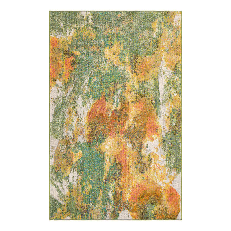 Ansela Washable Abstract Indoor Rug, Rectangle 7'10" x 10'