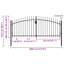 Barrière en métal noir Iberia-50673494