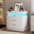 Modern Nightstand With Charging Station, LED Lights, Sliding Top, And Drawers, White Bedside Table | Gift Idea-476563789