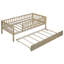 Lit de jour simple avec couchette et garde-corps en bois naturel - Stable-130040727-130040730