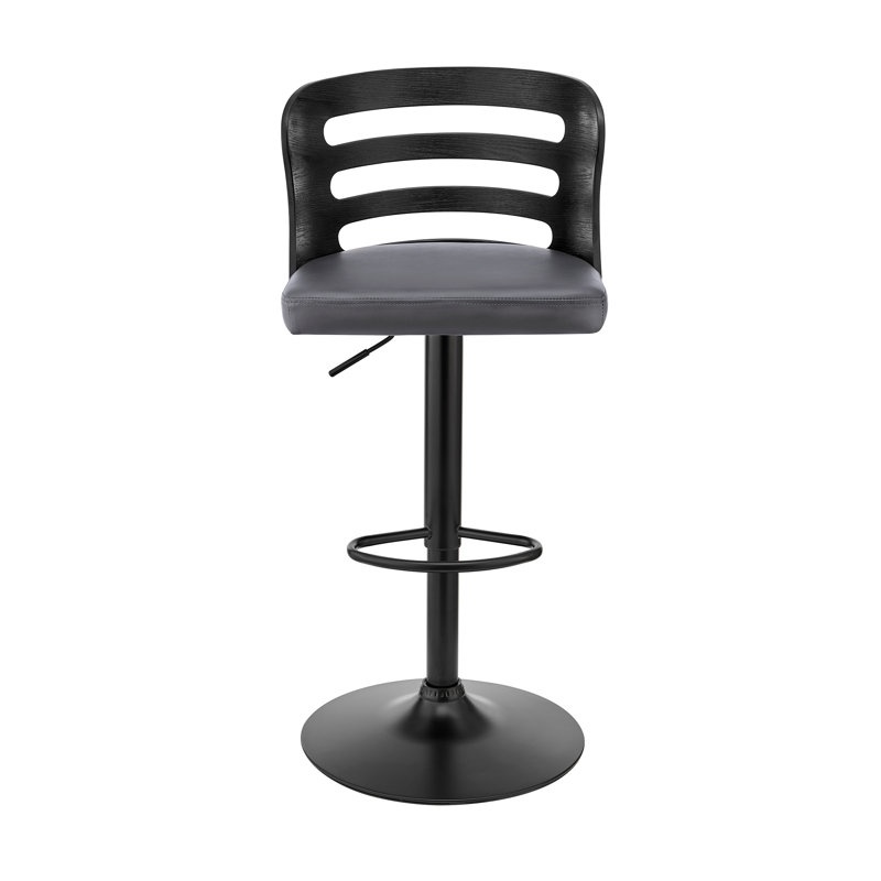Chaise de bar pivotante réglable en fer gris et noir 25 po Eastridge, Gris, Noir, Noir