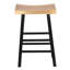 Tabouret 30 po avec siège en bois de style selle, base échelle