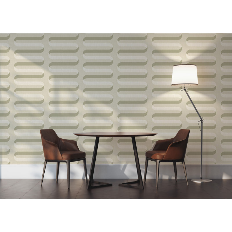 Folding Ribbon 10' L x 24" W Wallpaper Roll, Tusk, Self-adhesive