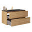 Kora 32" Bamboo Faux Finish Wall-Mounted Single Bathroom Vanity with Integrated Ceramic Top & Handles-1244250223-1244381183