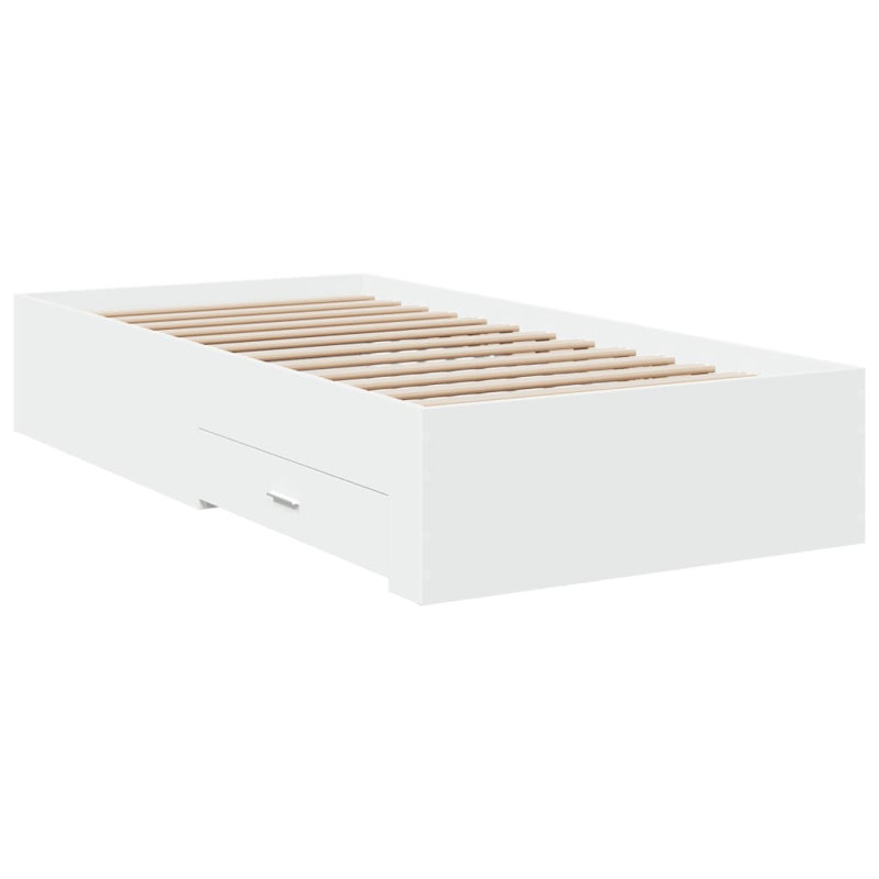 Vidaxl Bed Frame With Drawers Engineered Wood, 100 x 200cm, White