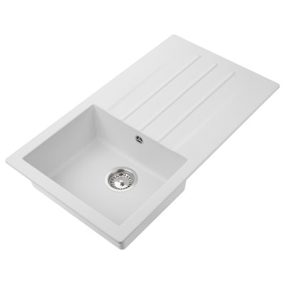 Valence 10 PW - Modern single bowl granite with drainer