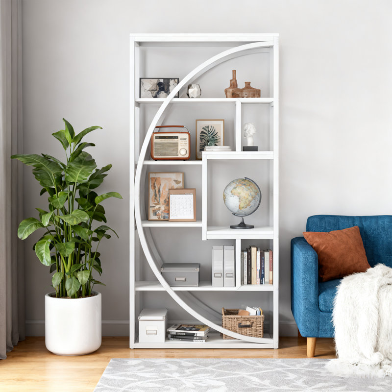 Bibliothèque 70,8 pouces de hauteur, blanc, Blanc