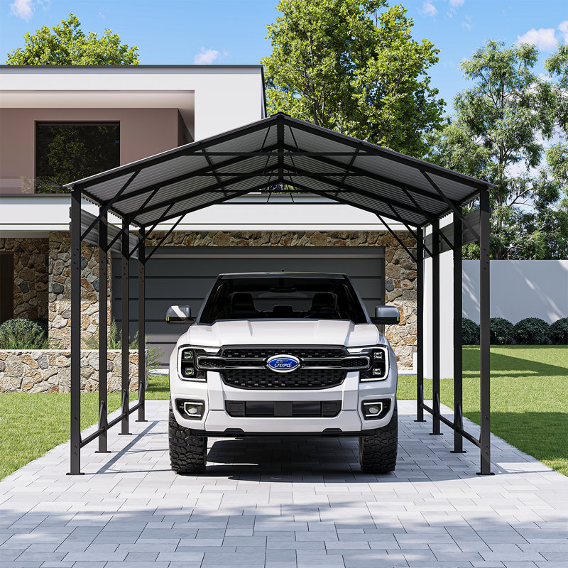 10 Ft. W X 15 Ft. D  Heavy Duty Carport With Galvanized Steel Roof, 10 Ft. W x 15 Ft. D