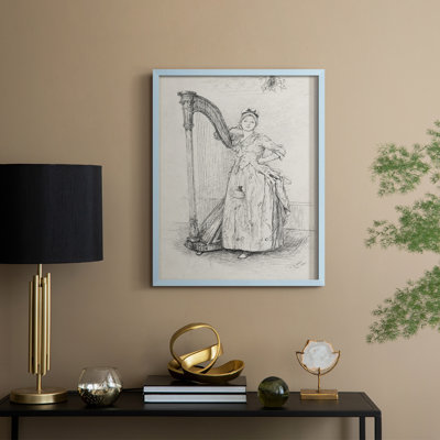 Croquis rétro, impression encadrée XL III - bois massif