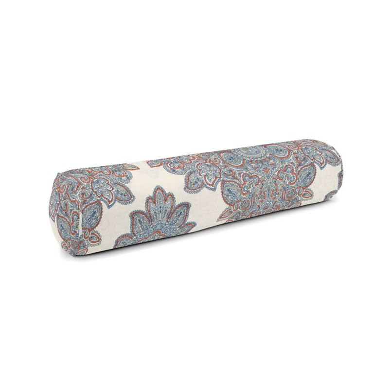 Baroque Linen Bolster Pillow Cover & Insert, Grapefruit, 8" x 24"