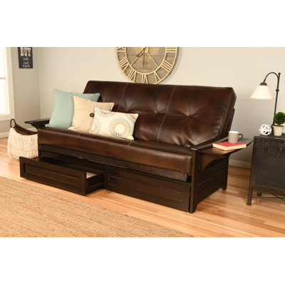 Ensemble de futon double avec matelas et tiroir Stratford