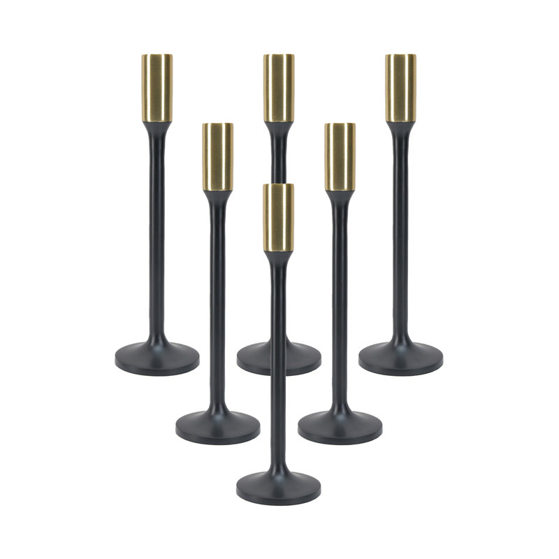 Metal Tabletop Candlestick, 13" H x 3.5" W x 3.5" D