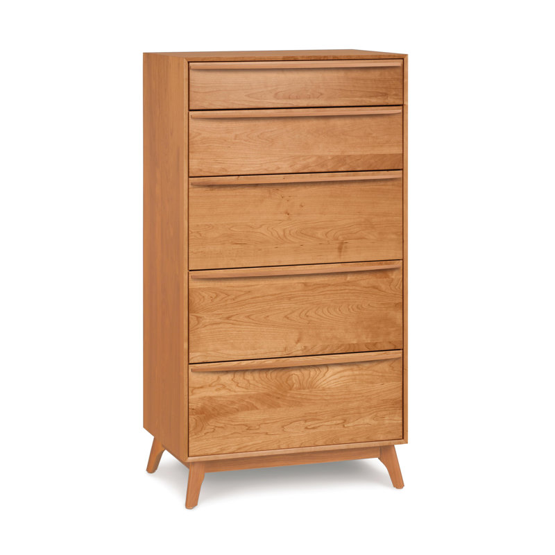 Commode 5 tiroirs Catalina, Cerisier naturel