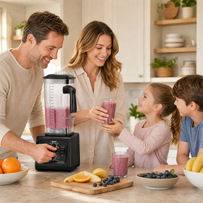 Prasky Smoothies Blender, 102oz Professional blender & Grinder Combo With Smart Timer | 2400 Peak-Watt | 2 Containers | Countertop Blenders For Smoothies, Cookie Dough, Salsa & More