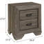 Table de chevet 2 tiroirs gris vieilli