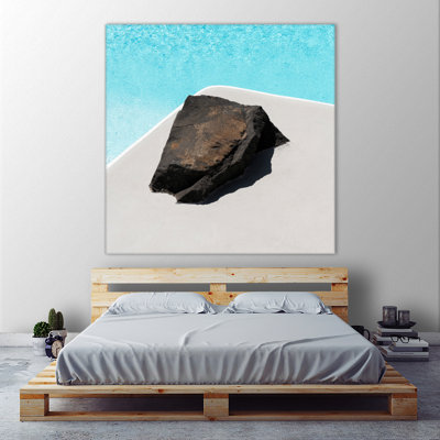 Rocher au bord de la piscine sur toile