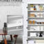 Armoire de cuisine blanche de 70 po, 6 avec 2 tablettes réglables et 4 portes pour étagères et portes de garde-manger Flavour