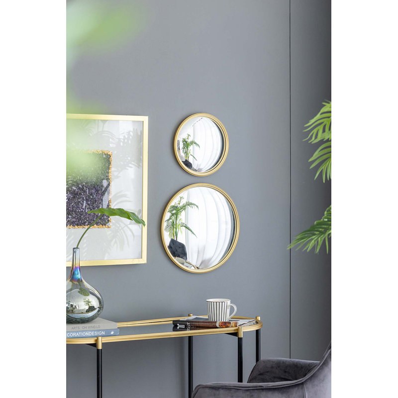 Miroir rond, miroir circulaire avec cadre en fer, 15 po x 15 po
